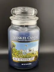 Yankee Candle Large Jar 110-150 hours 22 oz Fresh Blue Summer Sky Scent Retired