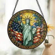 Statue of Liberty Suncatcher, Patriotic Window Decor, Americana Flag Gift