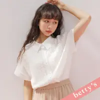 在飛比找momo購物網優惠-【betty’s 貝蒂思】優雅蕾絲花落肩雪紡襯衫(白色)