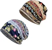 [warsrnd] Women's Slouchy Beanie Hat Cotton Chemo Caps Cancer Headwear Hats Turban Baggy Sleeping Cap Boho Hats