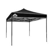 NNEDSZ Instahut Gazebo Pop Up Marquee 3x3 Outdoor Wedding Base Pod Kit Black