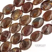 28 Genuine Natural Pietersite Flat Oval Beads 12mm x 16mm 15.3" #22228