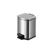 Foot Pedal Stainless Steel Rubbish Bin Garbage Waste Trash Can Square 12L Silver