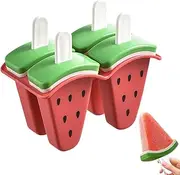 Lpsdssre Popsicles Molds, 4 Cavity Reusable Ice Pop Molds, Silicone Easy Release with Sticks Freezer Tray Storage Container for Jelly Pudding Fruit Homemade