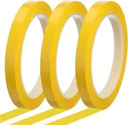 uxcell Whiteboard Tape 10mm x 66m Pinstripe Graphic Chart Line Grid Marking Tapes for Classroom Office Dry Erase Board Art, Dark Yellow, Pack of 3