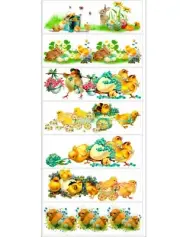 Heat Shrink Wrap - Sleeve Decoration Easter Egg Wraps Bright Chicks and Rabbits