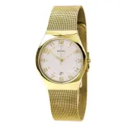 Bering Women's 11937-334 Titanium White Dial Yellow Gold Mesh Bracelet Watch