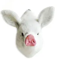 在飛比找Yahoo!奇摩拍賣優惠-【現貨精選】動物模型 仿真豬頭 手工制作攝影道具 舞臺裝飾壁