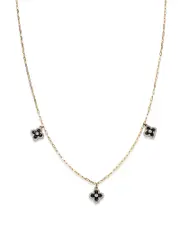 Bloomingdale's Fine Collection Diamond & Enamel Clover Droplet Necklace in 14K Yellow Gold, 0.25 tcw