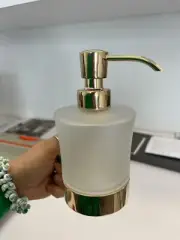 Metal Wall liquid soap dispenser Gold Finish - THG Paris from France