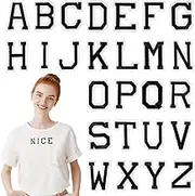 Gjinxi 26Pcs Iron on Letters Patches, Adhesive Alphabet Embroidered Patch A-Z Applique with Ironed Adhesive, DIY Iron Patches for Clothes, Dress, Hat, Socks, Jeans, DIY Accessories