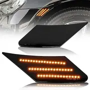 2PC Amber Dynamic LED Front Side Marker Light Turn Signal Lamp Smoked Lens Compatible with 2013-2019 Scion FR-S Subaru BRZ Toyota 86, Driver & Passenger Side