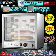 4-tier Food Warmer Pie Hot Display Showcase Commercial Stainless Steel 1000W