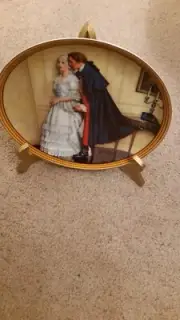Vintage 1986 Knowles The Unexpected Proposal by Norman Rockwell w/Display Great