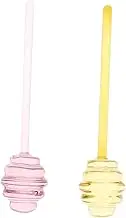 GRADENEVE 2pcs Portable Honey Stirrer Glass Sticks for Jam Milk Tea Home Kitchen