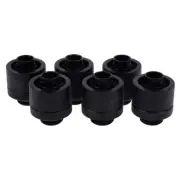 Alphacool G1/4" 10mm ID, 16mm OD Fitting, Black, 6pk