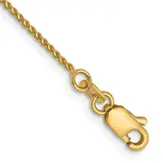 10 Inch 14K 1mm D/C Spiga Chain Anklet