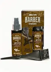 BARBER MARMARA Temporary Hair Colour Brown 125 ml/Moustache Beard and Hair Colour/Eliminates Grey for a Thicker and Fuller Look/Free from Ammonia and Peroxide/Ready Mix