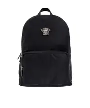 Versace Medusa-Head Plaque Zipped Backpack One size black