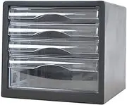 Vertical File Cabinet with 4 Drawers and Index Function Organize Your Documents with Half Transparent Design (Color: E)