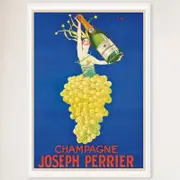 Galrie Joseph Perrier Vintage Champagne Advertising Poster Timeless Elegance for Space, White Frame, A1 60 x 84cm (23 x 33inch)