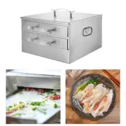 Rice Roll Maker 2 Tier Drawer Steaming Machine for Breakfast Home Use Accs