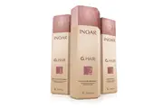 Inoar PROFESSIONAL - G.Hair Brazilian Keratin Smoothing System Treatment (1 liter x 3 ) Deep Cleansing Shampoo, Anti-Volume Treatment & Finishing Mask
