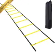 10-Rung Agility Ladder, 16FT Speed Training, Footwork Ladder, Jump Rope, Carry B