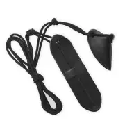 Traditional Leather Bow Stringer Black Archery Bowstring Recurve Long Tool Rope