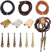 NBEADS Bolo Tie Making Kit with Alloy Cord Ends and Iron Slides