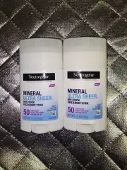 (2) Neutrogena Ultra Sheer SPF 50 Sunscreen Stick 1.5oz Exp08/2024