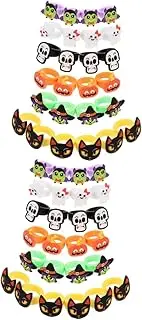 Totority 2sets Halloween Soft Rubber Ring Festival Ring Novelty Finger Rings Halloween Theme Ring Skeleton LED Finger Rings Novelty Play Rings Party Accessory Rings 25pcs*2
