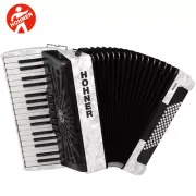 Hohner Piano Accordion BR72WH Bravo III 72, Pearl White With Gig Bag & Straps