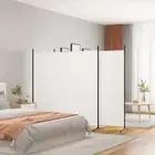 3-Panel Room Divider Folding Wall Privacy Screen Stand White 525x180cm Fabric