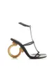 Salvatore Ferragamo Elina Leather Sandals - SALVATORE FERRAGAMO - Black