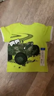 Okie Dokie Army Camouflage Monster Truck Jeep Yellow T Shirt Top Boys 12 Months