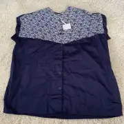 CABERNET Sleep Sense Pajama Top Womens XL Sleeveless Button Front Sleepwear NEW