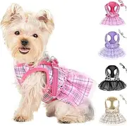 HONGJIN Dog Harness, Medium, Pink, Breathable Adjustable No Pull Dog Harness for Medium Dogs, Outdoor Walking Pet Supplies