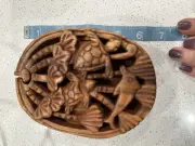 Sea Turtle Secret Puzzle Stash Box Jewelry Box Hand Carved Wood Carving