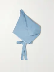 [MARQUES' ALMEIDA] MARQUES' ALMEIDA - One-shoulder Tie-detailed Frayed Denim Top - Blue - One size One size Blue