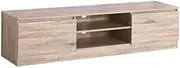 [Artiss] TV Unit Cabinet Entertainment Units, Wood Stand Table Cabinets Storage Shelf Organiser Cupboard Home Living Room Bedroom Furniture, with 2 Drawer and Cable Management Holes Beige