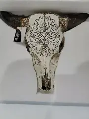 Bull Skull Wall Sculpture LL Home Accents Tooled. New