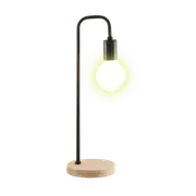 Modern Table lamp Desk Light Timber Base Bedside Bedroom Black