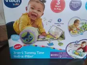 VTech 3-in-1 Tummy Time Roll-a-Pillar Playmat w/Colorful Buttons. Birth +/ NEW!