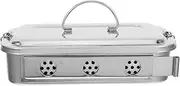 NOLITOY Stainless Steel Tool Tray Box Lid Holes Metal Doctor Tool Tray Case for
