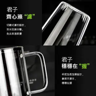 RELEA物生物 420ml君子耐熱玻璃三件式品茗泡茶杯/附濾茶器 可直火 電熱爐