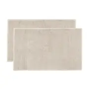 2pc Bambury Bathroom Floor Elvire Bath Mat 2 Pack Buff Cotton Woven Home Decor