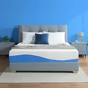 [Olee Sleep] 10 Inch Gel Infused Layer Top Memory Foam Mattress Blue (Full) 10FM01F