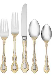 Oneida F142045A Golden Mandolina 45 Piece Fine Flatware Set Service For 8