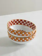 [La DoubleJ] La DoubleJ - Set Of Two Gold-plated Porcelain Snack Bowls - Orange - One size One size Orange